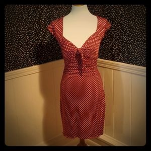 Vintage style red and white polka dot dress